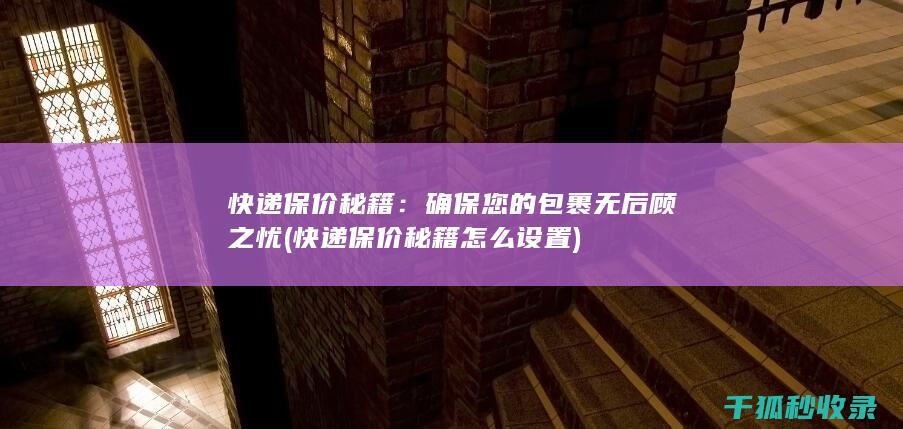 快递保价秘籍：确保您的包裹无后顾之忧 (快递保价秘籍怎么设置)